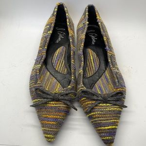 Sam Edelman Pointed Toe Multi Color Fabric Flat
